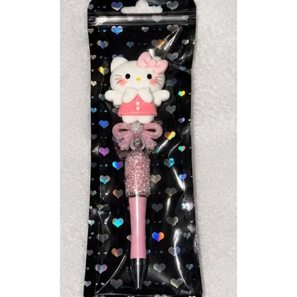 Hello Kitty Pink Rhinestone Bling Ballpoint Pen Kawaii Cute Sanrio
